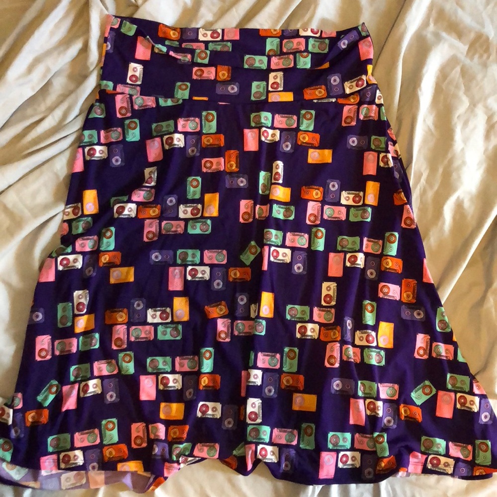 LuLaRoe Cassie Skirt 2XL Cassette Tapes